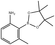 3-甲基-2-(4,4,5,5-四甲基-1,3,2-二氧杂硼烷-2-基)苯胺 结构式