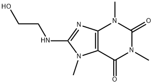 3,7-Dihydro-8-(2-hydroxyethylamino)-1,3,7-trimethyl-1H-purine-2,6-dione 结构式