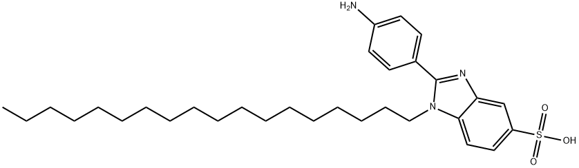 2-(4-aminophenyl)-1-octadecyl-1H-benzimidazole-5-sulphonic acid 结构式