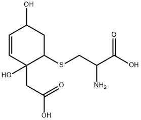 2-amino-3-[[2-(carboxymethyl)-2,5-dihydroxy-1-cyclohex-3 enyl]sulfanyl]propanoic acid 结构式