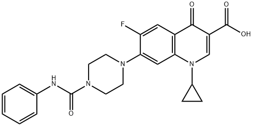 3-Quinolinecarboxylic acid, 1-cyclopropyl-6-fluoro-1,4-dihydro-4-oxo-7-[4-[(phenylaMino)carbonyl]-1-piperazinyl]- 结构式