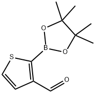 2-(4,4,5,5-四甲基-1,3,2-二氧硼烷-2-基)-3-噻吩甲醛 结构式