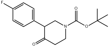 TERT-BUTYL 3-(4-FLUOROPHENYL)-4-OXOPIPERIDINE-1-CARBOXYLATE 结构式