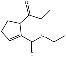 1-Cyclopentene-1-carboxylicacid,5-(1-oxopropyl)-,ethylester(9CI) 结构式