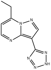 Pyrazolo[1,5-a]pyrimidine, 7-ethyl-3-(1H-tetrazol-5-yl)- (9CI) 结构式