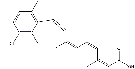 (2Z,4Z,6Z,8Z)-9-(3-chloro-2,4,6-trimethyl-phenyl)-3,7-dimethyl-nona-2, 4,6,8-tetraenoic acid 结构式
