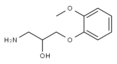 1-氨基-3-(2-甲氧基苯氧基)丙-2-醇 结构式