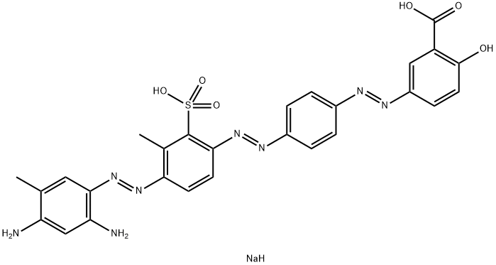 (3Z)-3-[[4-[4-(2,4-diamino-5-methyl-phenyl)diazenyl-3-methyl-2-sulfo-phenyl]diazenylphenyl]hydrazinylidene]-6-oxo-cyclohexa-1,4-diene-1-carboxylic acid 结构式