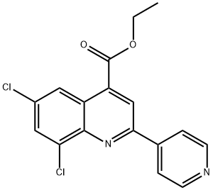 ethyl 6,8-dichloro-2-pyridin-4-yl-quinoline-4-carboxylate 结构式