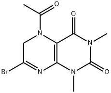 2,4(1H,3H)-Pteridinedione,  5-acetyl-7-bromo-5,6-dihydro-1,3-dimethyl- 结构式