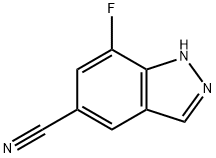 1H-吲唑-5-腈,7-氟 结构式
