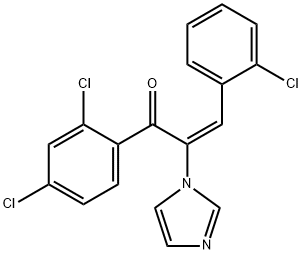 2-Propen-1-one,  3-(2-chlorophenyl)-1-(2,4-dichlorophenyl)-2-(1H-imidazol-1-yl)-,  (E)-  (9CI) 结构式