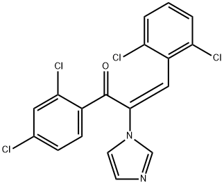 2-Propen-1-one,  1-(2,4-dichlorophenyl)-3-(2,6-dichlorophenyl)-2-(1H-imidazol-1-yl)-,  (E)-  (9CI) 结构式