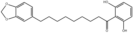 9-(1,3-Benzodioxol-5-yl)-1-(2,6-dihydroxyphenyl)-1-nonanone 结构式