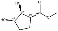 Cyclopentanecarboxylic acid, 2,3-dihydroxy-, methyl ester, (1-alpha-,2-alpha-,3-alpha-)- (9CI) 结构式