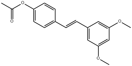 4-[(1E)-2-(3,5-二甲氧基苯基)乙烯基]-苯酚 1-乙酸酯 结构式