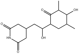 3-[2-Hydroxy-2-(4-hydroxy-3,5-dimethyl-2-oxocyclohexyl)ethyl]glutarimide 结构式
