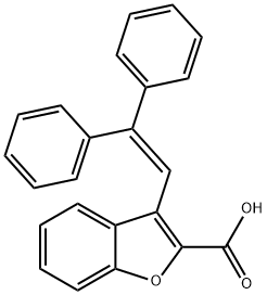 3-(2,2-diphenylethenyl)benzofuran-2-carboxylic acid 结构式