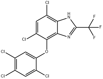 5,7-二氯-4-(2,4,5-三氯苯氧基-2-三氟甲基-1H-苯并咪唑 结构式