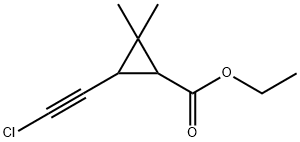 2-Chloroethynyl-3,3-dimethylcyclopropanecarboxylic acid ethyl ester 结构式