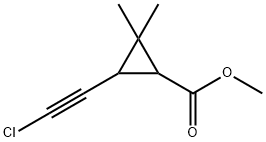 2-Chloroethynyl-3,3-dimethylcyclopropanecarboxylic acid methyl ester 结构式