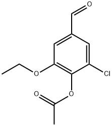 乙酸(2-氯-6-乙氧基-4-甲酰-苯基)酯 结构式