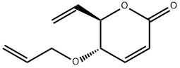 2H-Pyran-2-one,6-ethenyl-5,6-dihydro-5-(2-propenyloxy)-,(5S,6R)-(9CI) 结构式