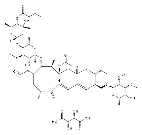 酒石酸乙酰异戊酰泰乐菌素 结构式