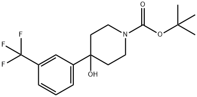 N-BOC-4-(3-三氟甲基)苯基-4-羟基哌啶 结构式