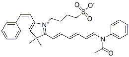 2-[6-(acetylphenylamino)hexa-1,3,5-trienyl]-1,1-dimethyl-3-(4-sulphonatobutyl)-1H-benz[i]indolium  结构式