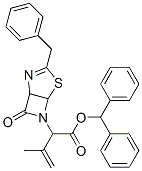 DIPHENYLMETHYL 2-(3-BENZYL-7-OXO-4-THIA-2,6-DIAZABICYCLO[3.2.0]HEPT-2-EN-6-YL)-3-METHYLBUT-3-ENOATE 结构式