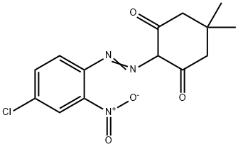 2-[(4-氯代-2-硝基苯基)偶氮]-5,5-二甲基-1,3-环己二酮 结构式