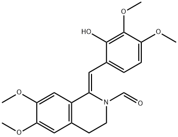 (Z)-3,4-Dihydro-1-(2-hydroxy-3,4-dimethoxybenzylidene)-6,7-dimethoxyisoquinoline-2(1H)-carbaldehyde 结构式