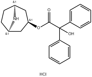 ALPHA-羟基-ALPHA-苯基苯乙酸 (3-内型)-8-氮杂双环[3.2.1]辛-3-基酯盐酸盐 结构式