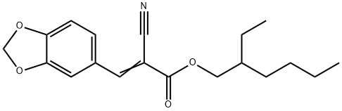 3,4-亚甲基二氧基-α-氰基肉桂酸-2-乙基己酯 结构式