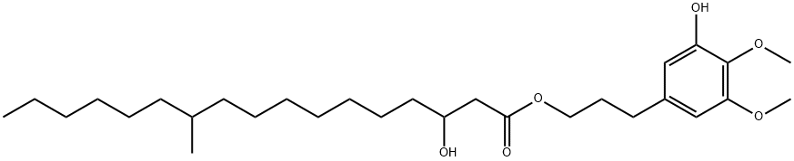 3-Hydroxy-11-methylheptadecanoic acid 3-(3-hydroxy-4,5-dimethoxyphenyl)propyl ester 结构式