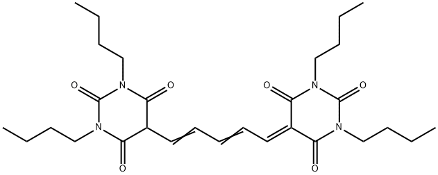 1,3-二丁基-5-[5-(1,3-二丁基六氢-2,4,6-三氧代-5-嘧啶基)-2,4-戊二烯-1-亚基]-2,4,6(1H,3H,5H)嘧啶三酮 结构式
