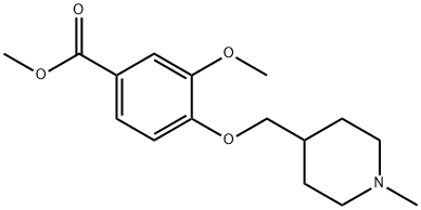 3-甲氧基-4-(1-甲基-4-甲氧基哌啶)苯甲酸甲酯 结构式