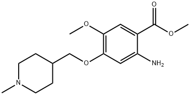 5-甲氧基-4-(1-甲基-4-甲氧基哌啶)-2-氨基苯甲酸甲酯 结构式