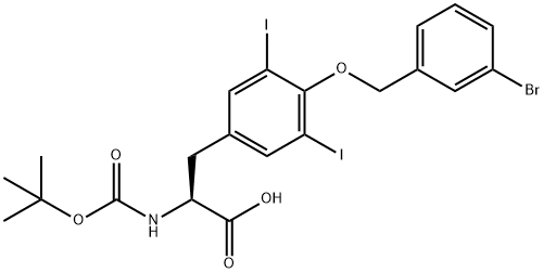 (S)-3-(4-((3-溴苄基)氧基)-3,5-二碘苯基)-2-((叔丁氧基羰基)氨基)丙酸 结构式