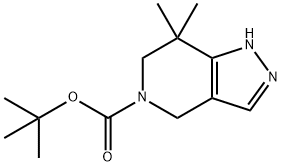 7,7-二甲基-1,4,6,7-四氢吡唑并[4,3-C]吡啶-5-羧酸叔丁酯 结构式
