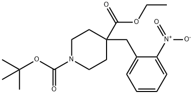 ETHYL N-BOC-4-(2-NITROBENZYL)PIPERIDINE-4-CARBOXYLATE 结构式