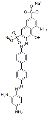 5-Amino-3-[[4'-[(2,4-diaminophenyl)azo]-1,1'-biphenyl-4-yl]azo]-4-hydroxy-2,7-naphthalenedisulfonic acid disodium salt 结构式