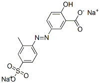 2-Hydroxy-5-[(2-methyl-4-sulfophenyl)azo]benzoic acid disodium salt 结构式