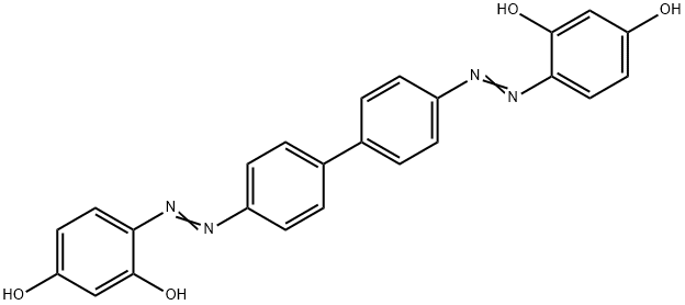 1,3-Benzenediol, 4,4-1,1-biphenyl-4,4-diylbis(azo)bis- 结构式