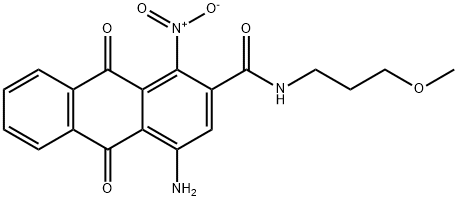 4-amino-9,10-dihydro-N-(3-methoxypropyl)-1-nitro-9,10-dioxoanthracene-2-carboxamide 结构式