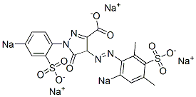 5-Oxo-4,5-dihydro-1-(4-sodiosulfophenyl)-4-[(2,4-dimethyl-6-sodiosulfophenyl)azo]-1H-pyrazole-3-carboxylic acid sodium salt 结构式