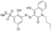 3-[(1-丁基-1,2-二氢-4-羟基-2-氧代-3-喹啉基)偶氮]-5-氯-2-羟基-苯磺酸单钠盐 结构式