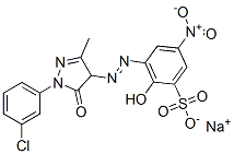 sodium 3-[[1-(3-chlorophenyl)-4,5-dihydro-3-methyl-5-oxo-1H-pyrazol-4-yl]azo]-2-hydroxy-5-nitrobenzenesulphonate  结构式