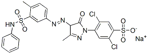 sodium 4-[4-[[3-(anilinosulphonyl)-p-tolyl]azo]-4,5-dihydro-3-methyl-5-oxo-1H-pyrazol-1-yl]-2,5-dichlorobenzenesulphonate 结构式